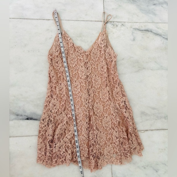 Zara Lace Mini Dress Lined Beige Spaghetti Strap Womens Small Romantic Whimsical - Picture 5 of 6